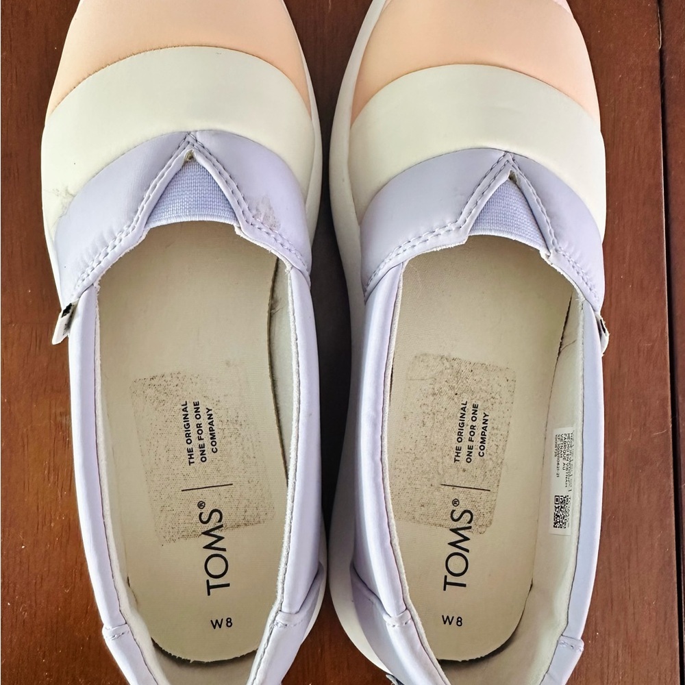 TOMS Women's Cream, Tan, and Purple Flats